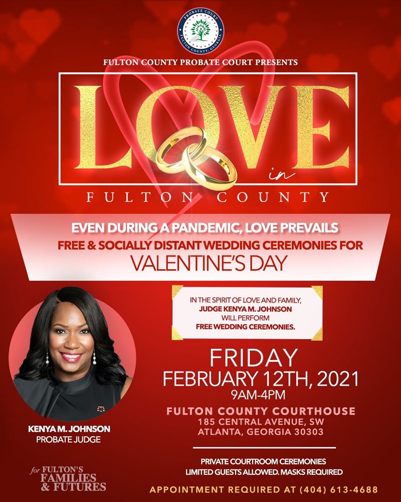 Free wedding ceremonies on February 12, 2021