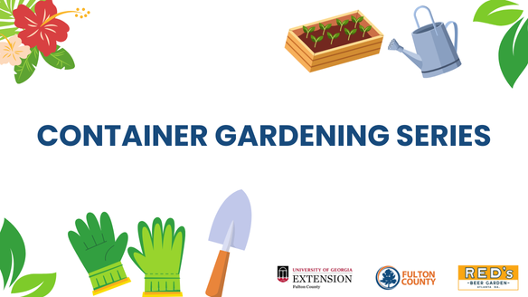 Web graphic titled "Container Gardening Series"