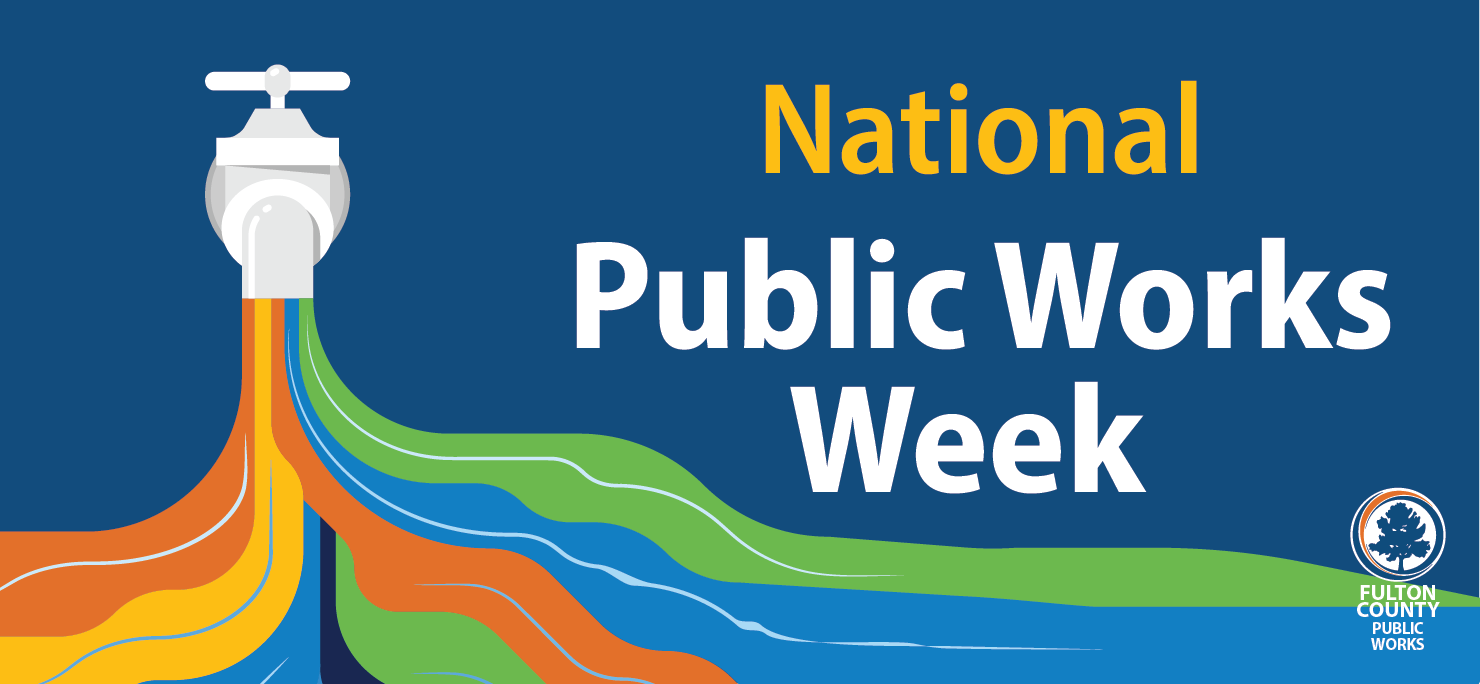 colorful Blue background national public works week