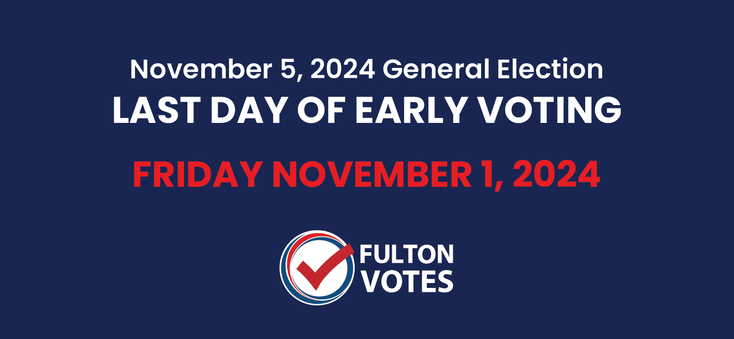 Friday, November 1, 2024 is the last day of Early Voting for the November 5, 2024 election