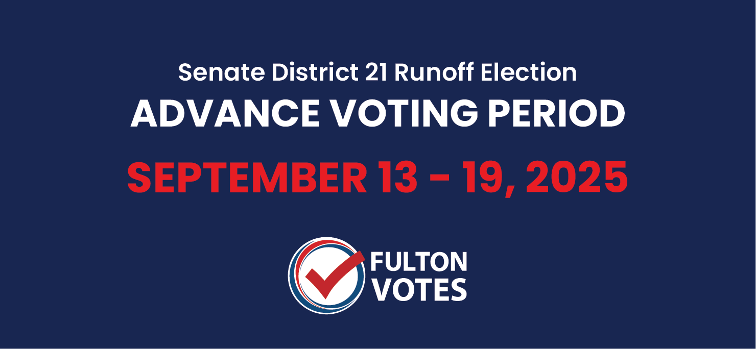 Senate District 21 Runoff election Advance Voting Period September 13 through 19 2025