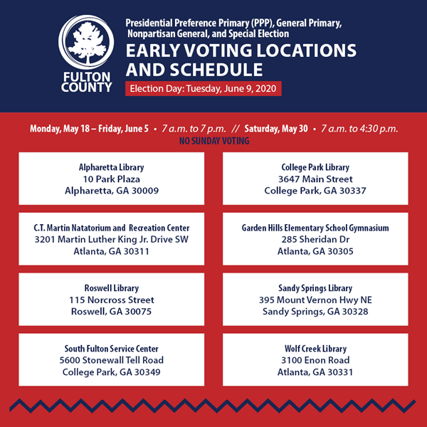 Early Voting Hours starting June 1
