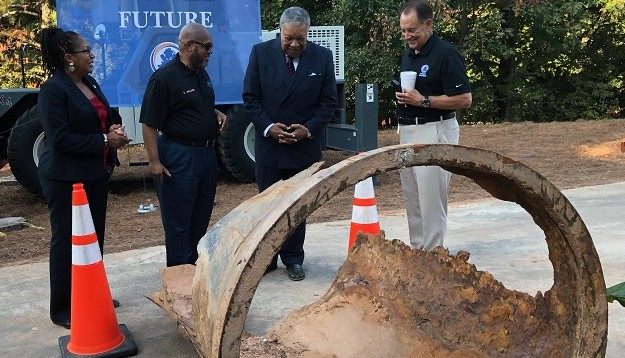 County leaders inspect pipe replaced