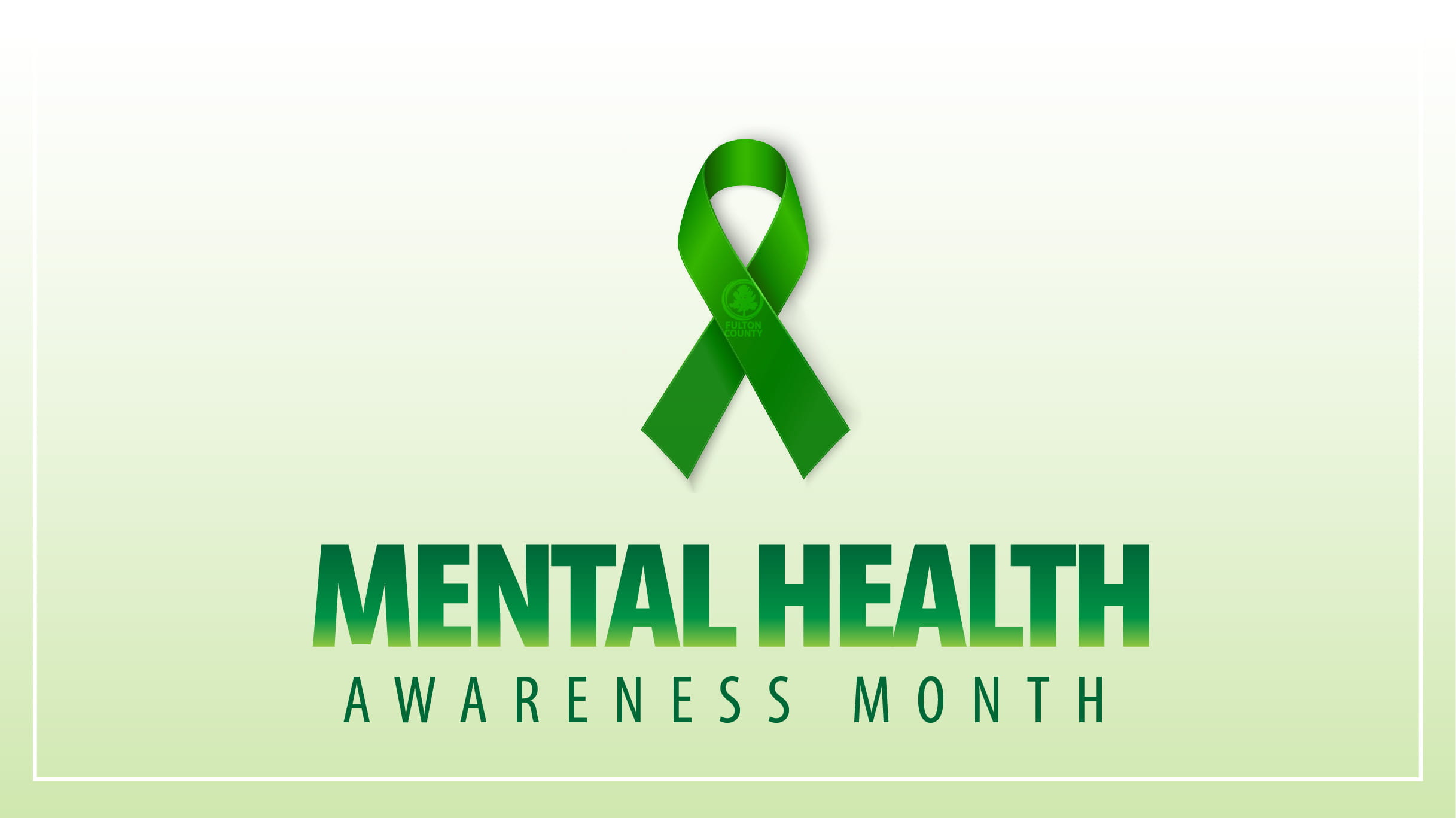 mental health awareness month with green ribbon