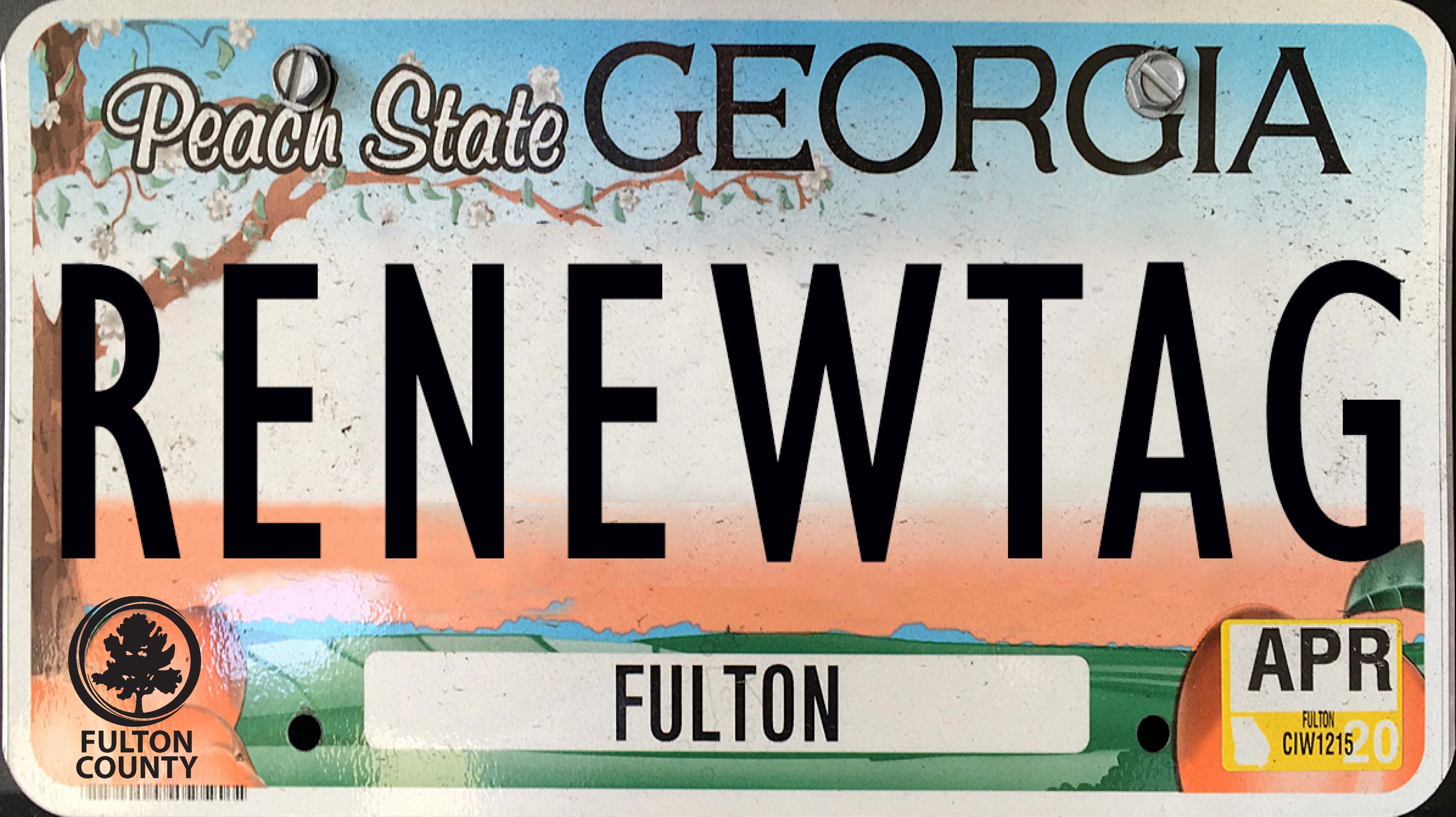 RENEWTAG on a GA plate
