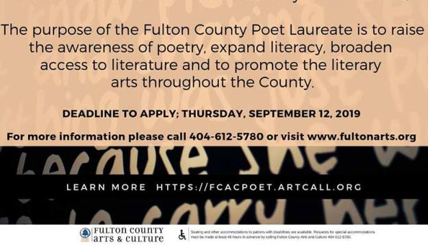 Graphic with text about the Fulton County Poet Laureate
